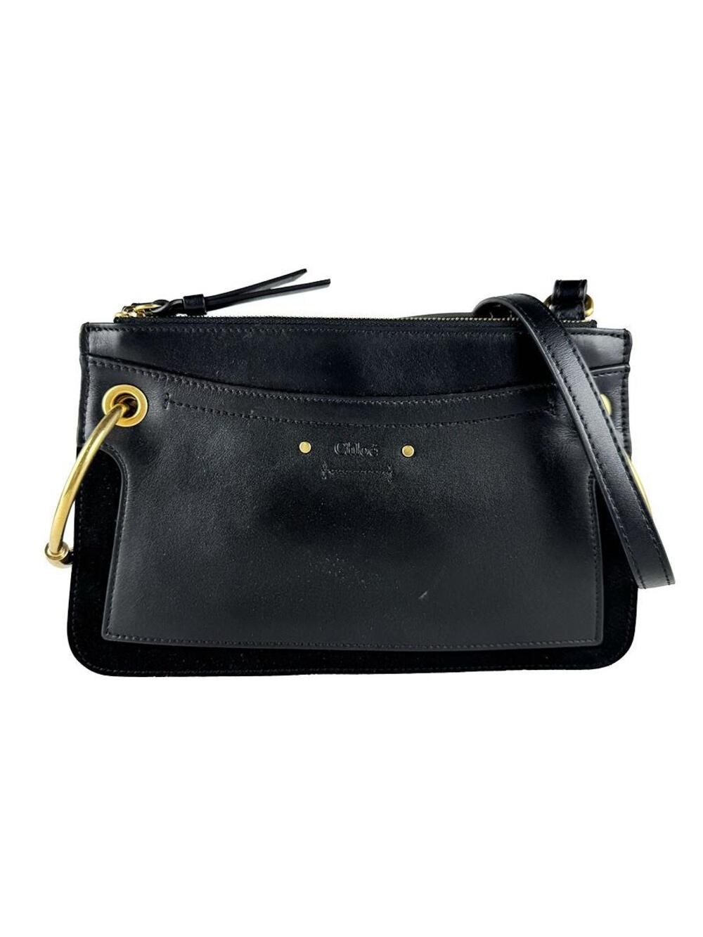 Auth Chloe Shoulder Bag Black/Gold #351396C42B